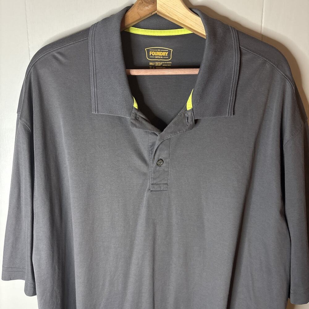 The Foundry Supply Co Mens 3XLT Polo Shirt Short Sleeve Gray Golfcore, Dadcore